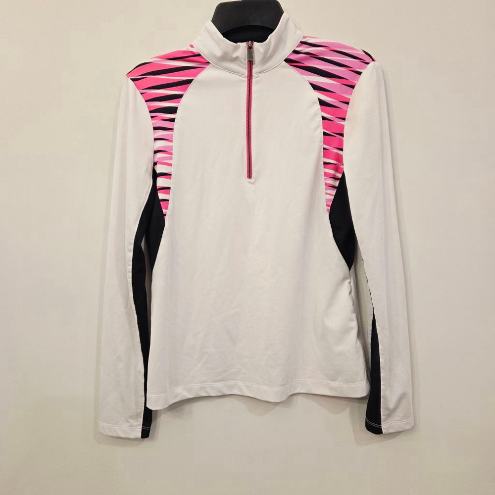 Women's TAIL White Label ¼ zip athletic jacket size XS White Pink Black